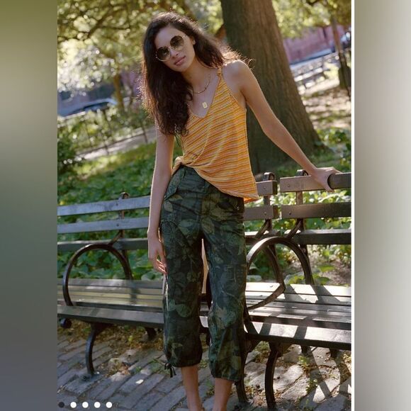 Anthropologie Women's RIPLEY Moss Utility Camouflaged Brown Green Pants sz 25P - Picture 2 of 14